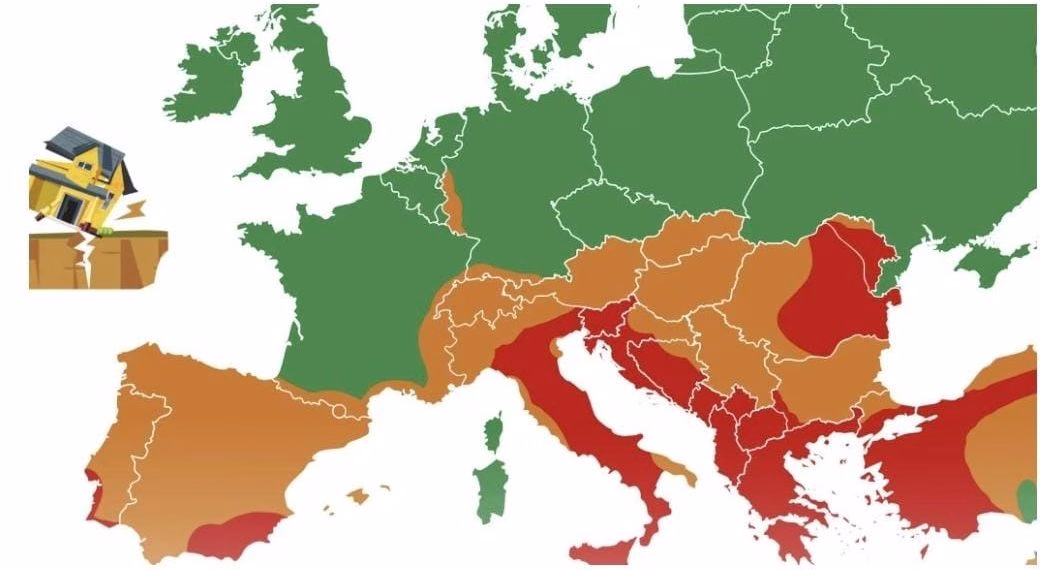 Kosova  Maqedonia dhe Shqipëria rrezikohen nga tërmeti  Harta e re e Evropës surprizon opinionin